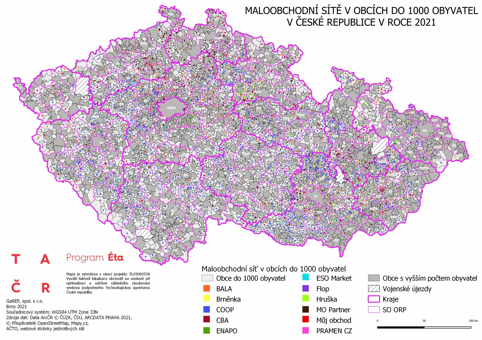 Maloobchodní sítě v&nbsp;obcích do 1000 obyvatel